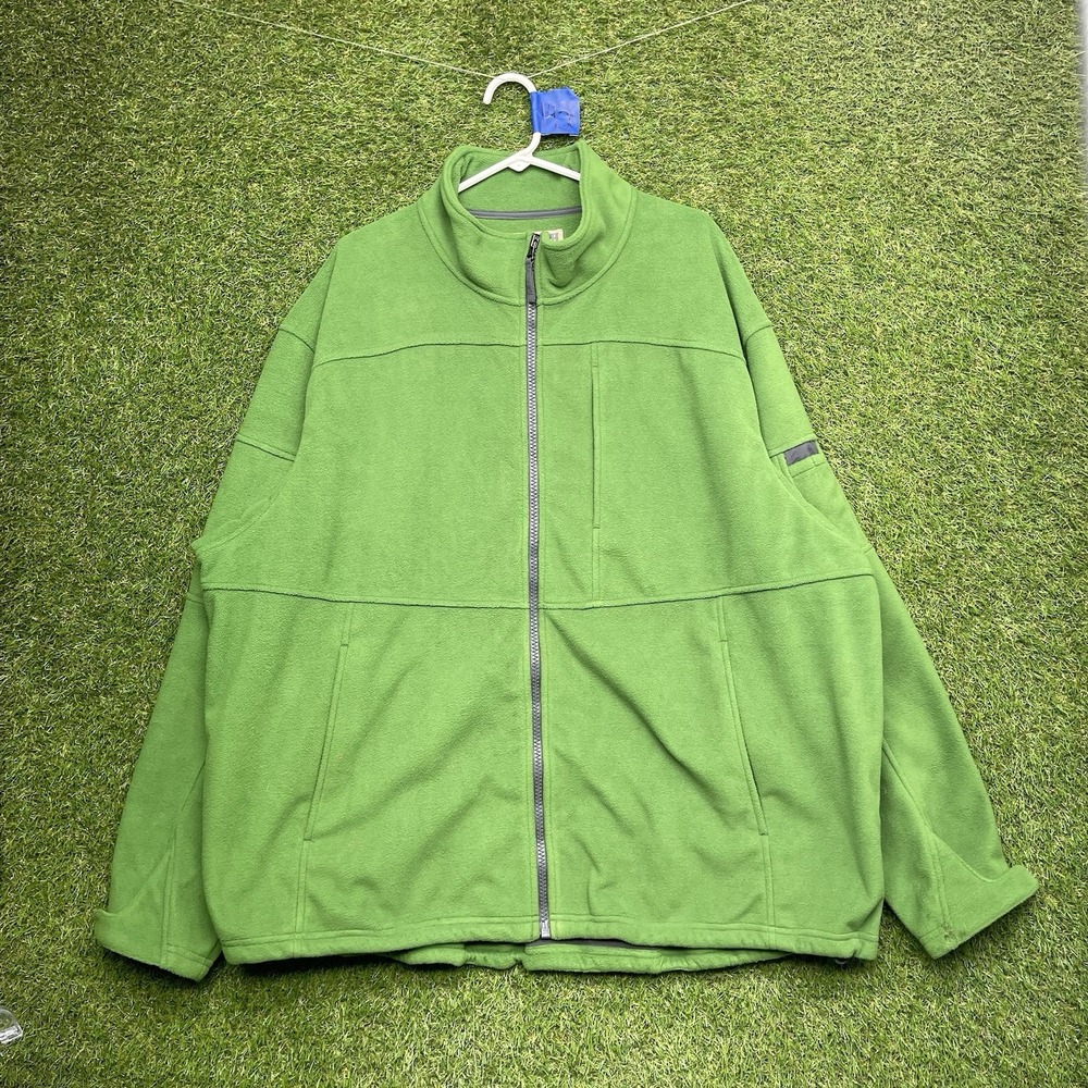 DULUTH TRADING Shoremans Fleece Jacket Mens 4XL Green Gridlock Zip Up Workwear